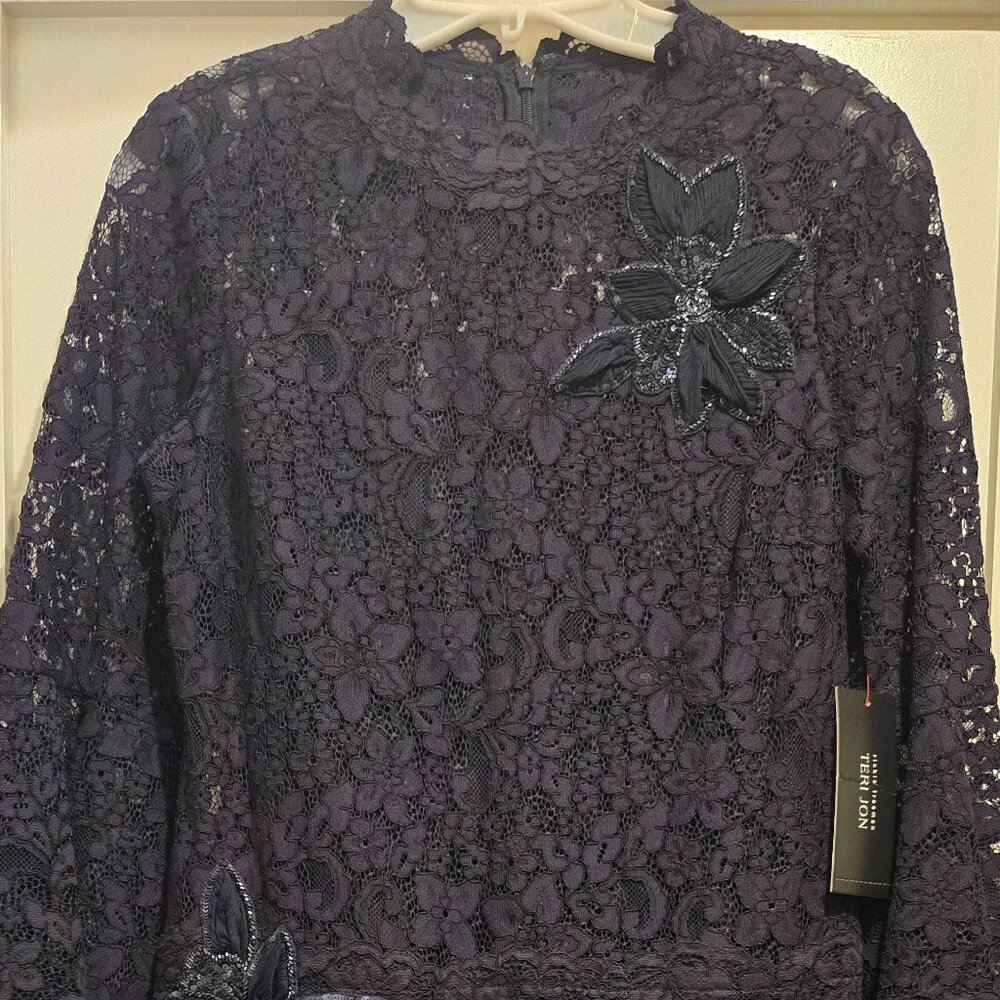 Navy lace dress/gown - Teri Jon by Rickie Freeman